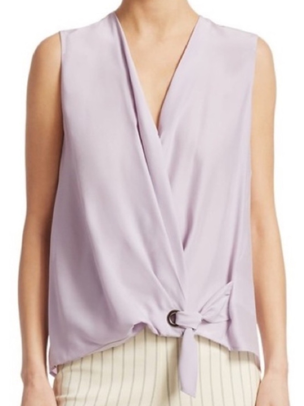 rag & bone Lavender Sleeveless Wrap Tie romantic blouse Camisole